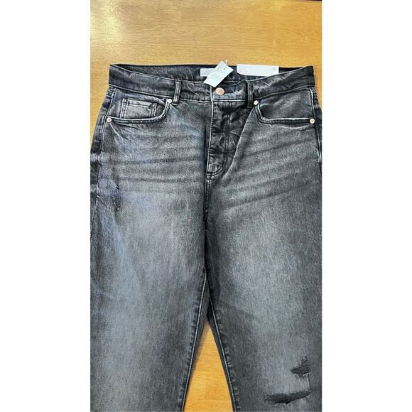 LOFT DARK HIGH RISE , STRAIGHT CROP JEANS WOMENS SIZE 28 NEW - Picture 3 of 12